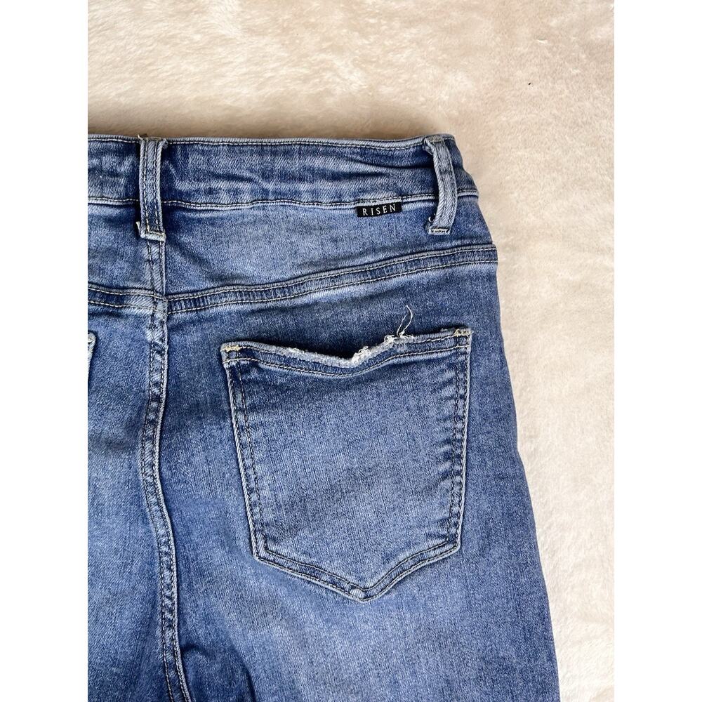 Risen Jeans Womens Size 9/29 High Rise Straight Leg Raw Hem RDP5634 Blue - Picture 8 of 9